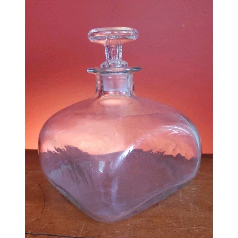 Blenko Williamsburg C6 W Glass Bottle Hand-blown Ship Decanter With Stopper Euc